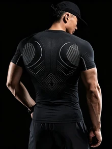 Gym Rark Men's Casual Versatile Daily Travel Sports Short Sleeve T-Shirt - Multicolor - View 3