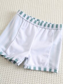 SHEIN 3件組中性嬰兒男孩女孩可愛椰子樹圖案長袖分體式泳衣與遮陽帽套裝，防曬泳衣，適合海灘游泳度假 - 彩色 - 查看 7