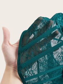 SHEIN ICON 1pc Elegant Solid Color Lace Camisole Top For Summer - Dark Green - View 6