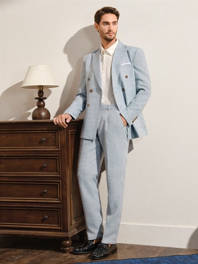 VeloEdit Men's Plain & Simple Daily Suit Set, Formal, Ceremony Wedding