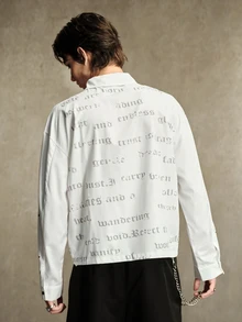 ROMWE MEN Street Life Men's Cross Pattern Casual Daily Wear Shirt - White - View 3