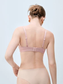 Softvol Women's Wireless Padded Push-Up Bra - Comfortable All-Day Support, Seamless Fit - Pink - View 3