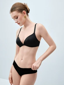 Softvol Women's Seamless Supportive Wireless Bra With Lift And Shaping, Comfortable - Black - View 6