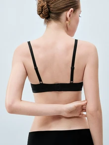 Softvol Women's Seamless Supportive Wireless Bra With Lift And Shaping, Comfortable - Black - View 3