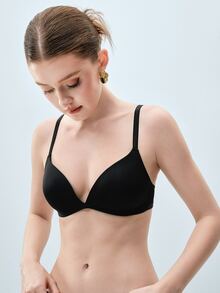 Softvol Women's Seamless Supportive Wireless Bra With Lift And Shaping, Comfortable - Black - View 7
