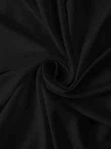 GlowEve 女士时尚针织深V领短袖收腰开襟金属纽扣优雅浪漫休闲日常穿着、工作、晚宴、春夏T恤 - 黑色 - 查看 5