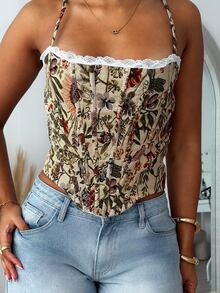 leahseptember Women Floral Print Camisole - Apricot - View 3