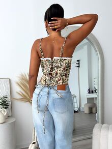 leahseptember Women Floral Print Camisole - Apricot - View 2