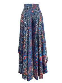 EMERY ROSE Women's Casual Paisley Print Asymmetric Hem Wide Leg Pants, For Resort Wear Fall Cloth For Women - Multicolor - View 7