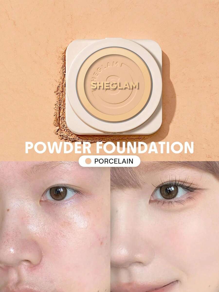 SHEGLAM Skin-Focus Bedak Foundation Coverage Tinggi-Porcelain Merek Kecantikan Kosmetik Makeup Untuk Wanita Dan Anak Perempuan - Porcelain - View 1