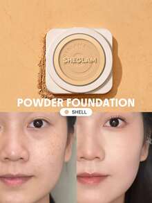 SHEGLAM Skin-Focus High Coverage Powder Foundation-Shell Brand Beauty Cosmetic Makeup For Women And Girls - Shell - View 1