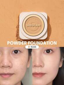 SHEGLAM Skin-Focus High Coverage Powder Foundation-Nude Brand Beauty Cosmetic Makeup For Women And Girls - Nude - View 1