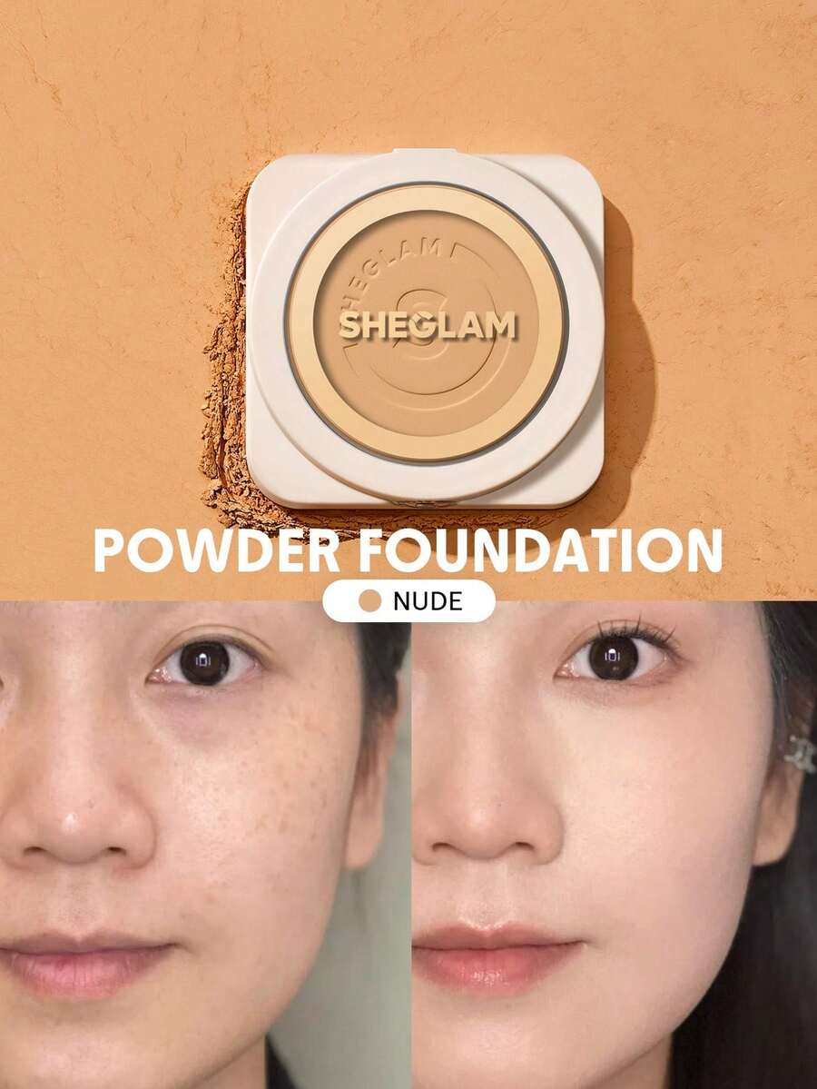 SHEGLAM Skin-Focus High Coverage Powder Foundation-Nude Brand Beauty Cosmetic Makeup For Women And Girls - Nude - View 1