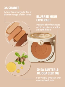 SHEGLAM Skin-Focus High Coverage Powder Foundation-Chantilly Brand Beauty Cosmetic Makeup For Women And Girls - Chantilly - View 3