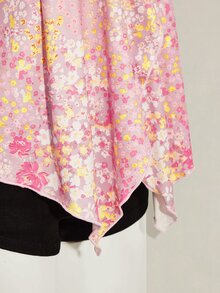SHEIN ICON Ditsy Floral Backless Halter Neck Top Night Out Vacation Pink Floral Summer Cute Y2k - Pink - View 9
