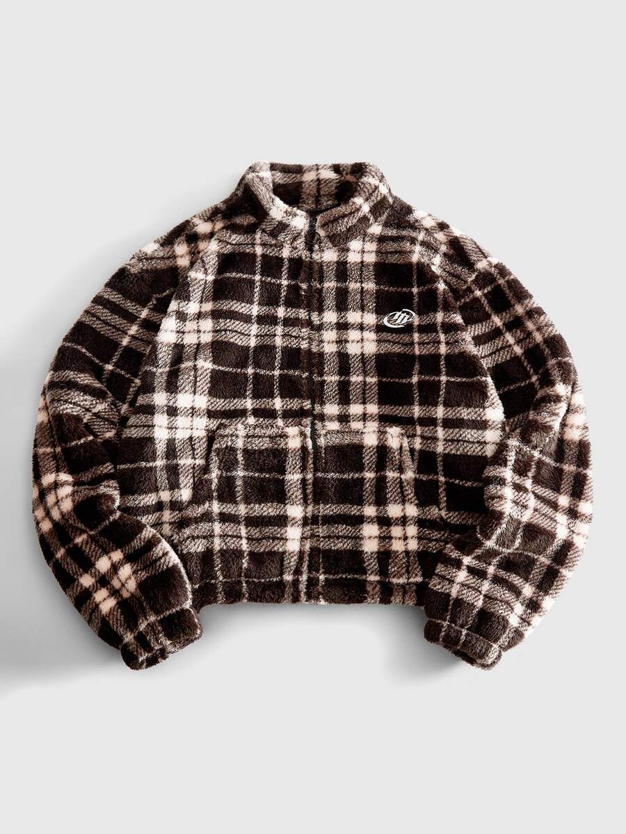 ROMWE MEN Men's Casual Plaid Overcoat, Autumn/Winter - Multicolor - View 1