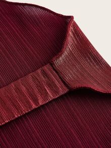 SHEIN ICON Ladies' Solid Color Simple Daily Open Shoulder Camisole Top - Burgundy - View 4