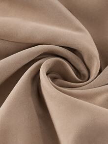 SHEIN Petite Size Solid Color High Waist Pleated Wide Leg Loose Casual Pants - Mocha Brown - View 9
