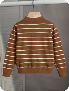 Suéter casual a rayas para niño joven otoño/invierno - Multicolor - Ver 2