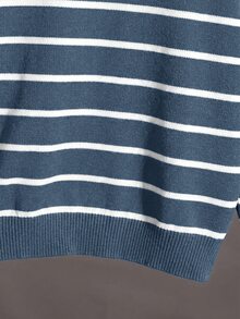 Young Boy Autumn/Winter Casual Vacation Daily Commute Color Block Striped Pattern Crew Neck Pullover Sweater - Multicolor - View 4