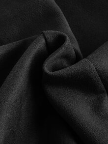 SHEIN MOD Plus Size Solid Color Front Tie Loose Casual Shirt - Black - View 8