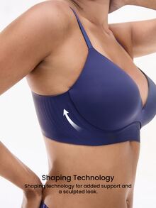 LUVLETTE Plus Dream Curve Support +Smooth Halloween Full Coverage Support Wide Strap Bra Push Up T-Shirt Purple Bra - Dusty Purple - View 3