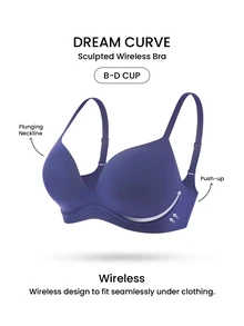 LUVLETTE Plus Dream Curve Support +Smooth Halloween Full Coverage Support Wide Strap Bra Push Up T-Shirt Purple Bra - Dusty Purple - View 5