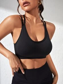 Slayform Slayform Crisscross Backless Sports Bra - Black - View 4