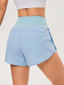Easithlete Easithlete Casual Versatile Blue Slim-Fit Shorts With Lining - Blue - View 5