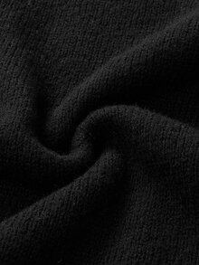 LUMIGAL Women's Fall Winter Black Turtleneck Knit Midi Dress, Long‑Sleeve Sweater Dress With Ribbed Slit Hem For Daily, Office And Street Outfits - Black - View 7