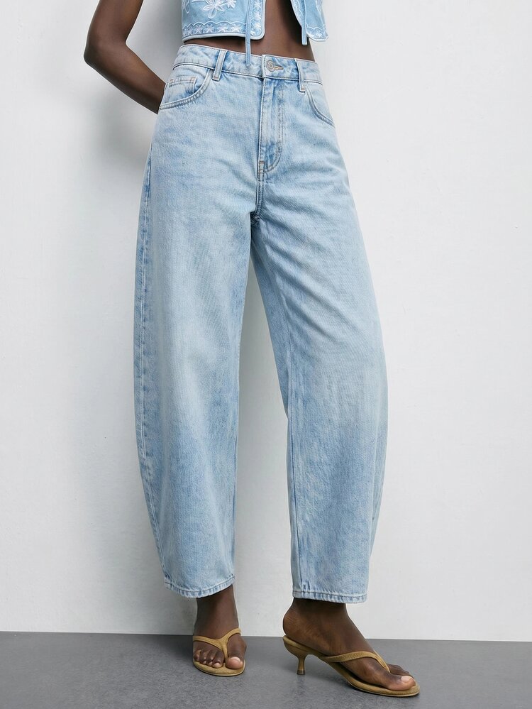 SHEIN PETITE Women's Casual Versatile Daily Travel Denim Jeans With Pockets And Buttons Fall Clothes Fall/Winter Casual Y2K All-Match Halloween Festival School PETITE - Blue - View 4