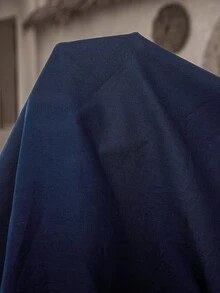 Rosumi Gaun Kasual Boho Ukuran Besar Lengan Pendek Leher V Polos dengan Hiasan Renda dan Lubang-lubang untuk Musim Semi/Panas 2026 - Biru - View 11