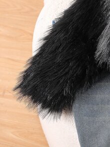 SHEIN Tween Girl Autumn/Winter Fashion Fuzzy Jacket - Black - View 4