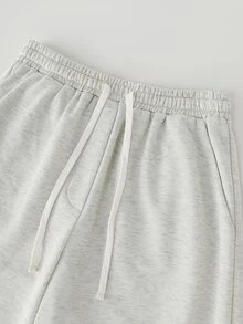 Balvessa Women's Versatile Drawstring Waist Pocket Jogger Sweatpants - Light Grey - View 7