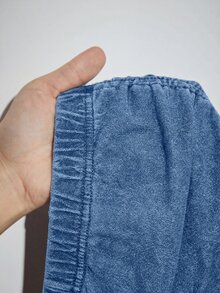 SHEIN Tall 女款抓皺開衩設計休閒街頭風性感牛仔裙，適合日常、度假、約會之夜、外出穿搭，牛仔女郎風格，淺藍色，秋季上班穿搭 - 藍色 - 查看 6
