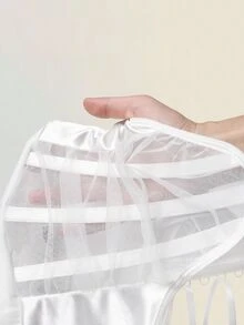 SHEIN ICON Mesh Cowl Neck Sheer Boned Bustier Tank Top - White - View 11