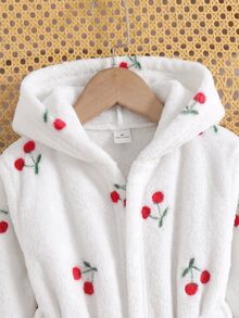 Cozy Pixies 女童心形圖案內裡加厚毛絨連帽長袖居家服 秋季粉色可愛款 - 白色 - 查看 5