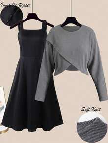 SHEIN LUNE Co-Ords Ukuran Plus - MultiWarna - View 3