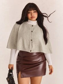 CovetEZ Plus Size Women's Solid Color Casual Versatile Daily Wear Cardigan - Grey - View 6