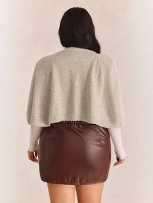 CovetEZ Plus Size Women's Solid Color Casual Versatile Daily Wear Cardigan - Grey - View 2