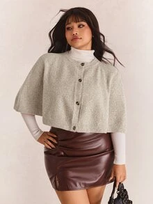 CovetEZ Plus Size Women's Solid Color Casual Versatile Daily Wear Cardigan - Grey - View 8