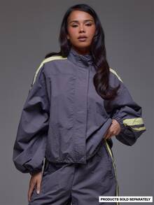 MUSERA Jaket Longgar Warna Kontras Shell Musim Dingin Musim Gugur Kasual Sehari-hari untuk Jalan-jalan Akhir Pekan yang Keren - Grey - View 1