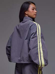 MUSERA Jaket Longgar Warna Kontras Shell Musim Dingin Musim Gugur Kasual Sehari-hari untuk Jalan-jalan Akhir Pekan yang Keren - Grey - View 4