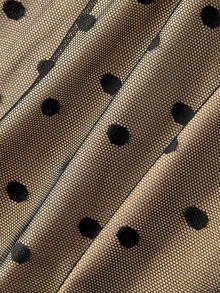 SHEIN MOD Plus Size Women's Patchwork Polka Dot Mesh Short Sleeve 2 In 1 T-Shirt - Khaki - View 7