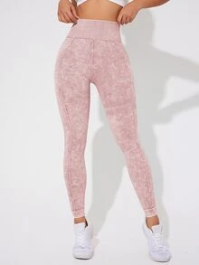 Slayform Slayform Women's Solid Color Simple Daily Sports Leggings Yoga Pants - Dusty Pink - View 6