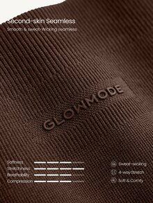 GLOWMODE Leggings de cintura alta de 3 paneles sin costuras, ultra finos, suaves y resistentes, sin transparencia, con efecto levantador de glúteos fruncido, para entrenamiento, running, ejercicio y gimnasio, de impacto medio, 24" - Marrón - Ver 8