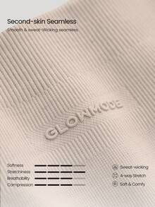 GLOWMODE 24" Ultrafine Soft Seamless Strong Strides High-Rise 3-Panel Waist Non-See Through Scrunch Butt Lifting Leggings Medium Impact Training Running Workout Gym Wear - Khaki - View 7