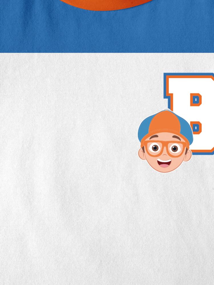 Blippi X SHEIN 小男孩字母卡通印花休閒日常短袖T恤 - 白色 - 查看 3