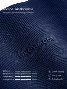 GLOWMODE 24" Ultrafine Soft Seamless Strong Strides High-Rise 3-Panel Waist Non-See Through Scrunch Butt Lifting Leggings Medium Impact Training Running Workout Gym Wear - Dark Blue - View 8