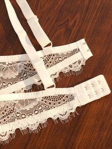 Divavoom 2pcs Sexy Eyelash Lace Lingerie Set For Women - White - View 7